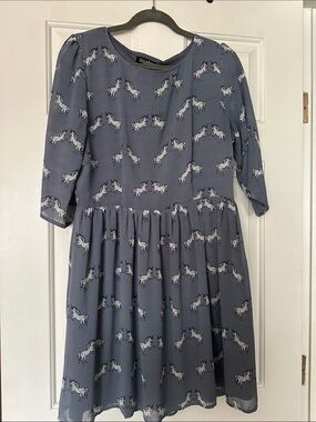 Sugarhill Grey Unicorn Print Dress